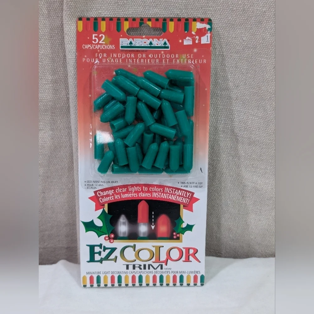 Vintage Barcana EZ Color Trim Mini Light Decorating Caps. 52 Green Caps NEW